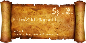 Sziráki Marcell névjegykártya